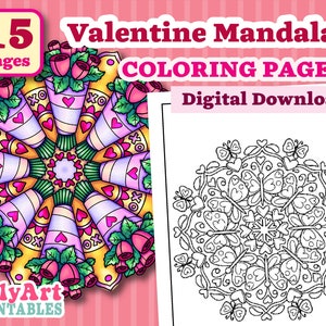Valentine mandala coloring pages valentines day activities printable coloring pages art downloads
