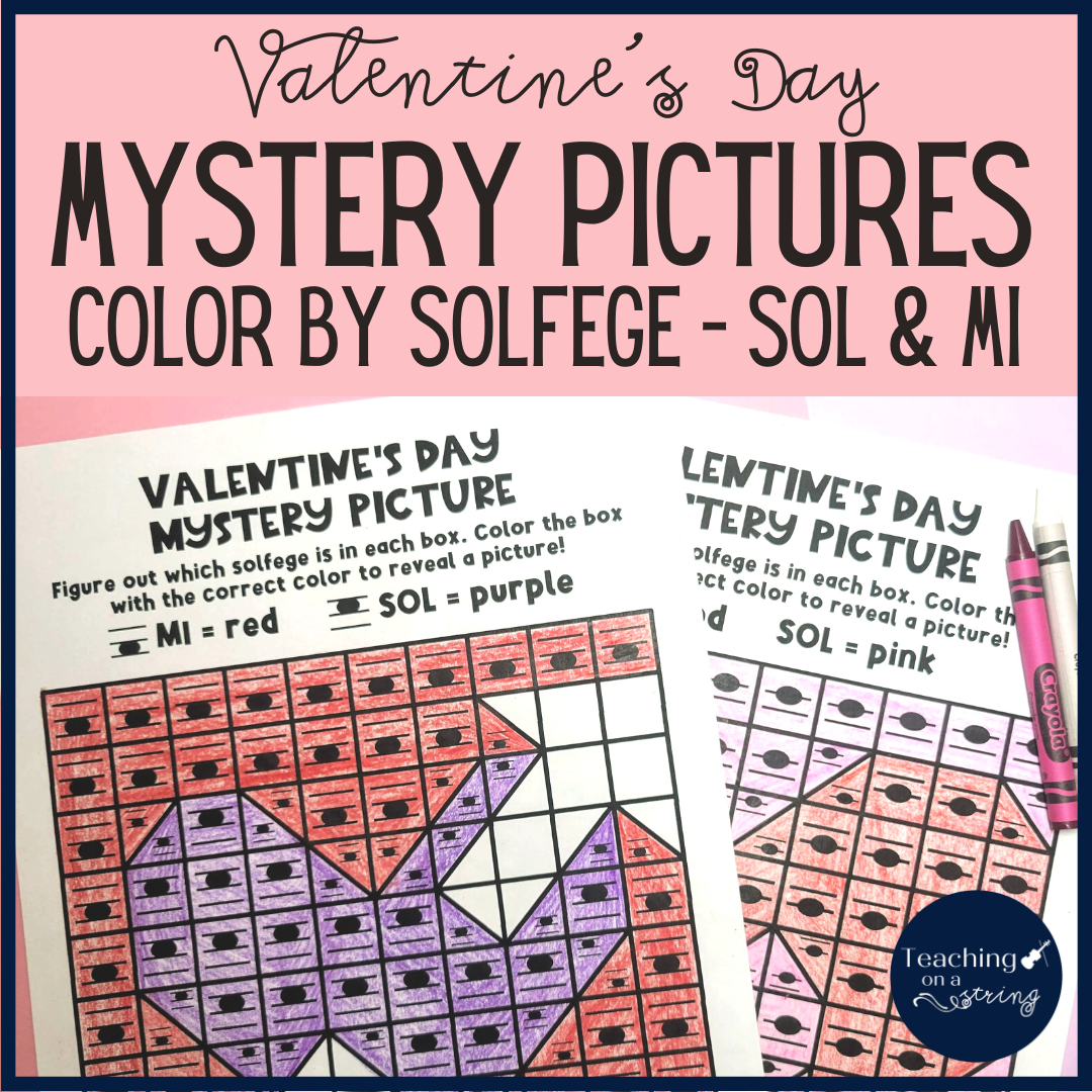 Valentines day color by solfege sol mi review activity for elementary music