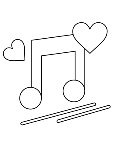 Valentines day musical note coloring page free printable coloring pages