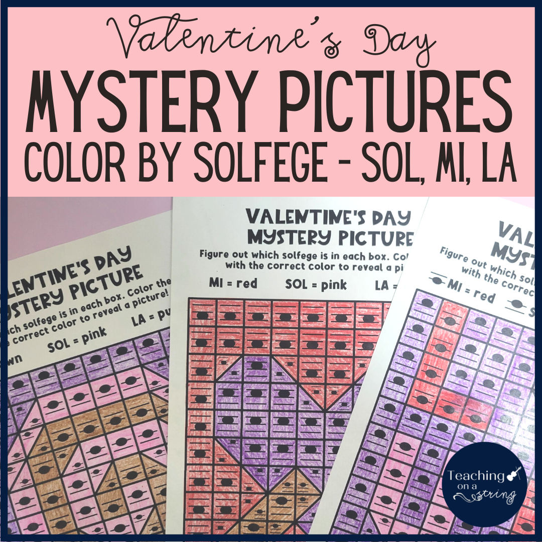 Valentines day color by solfege sol mi la review activity for elementary music