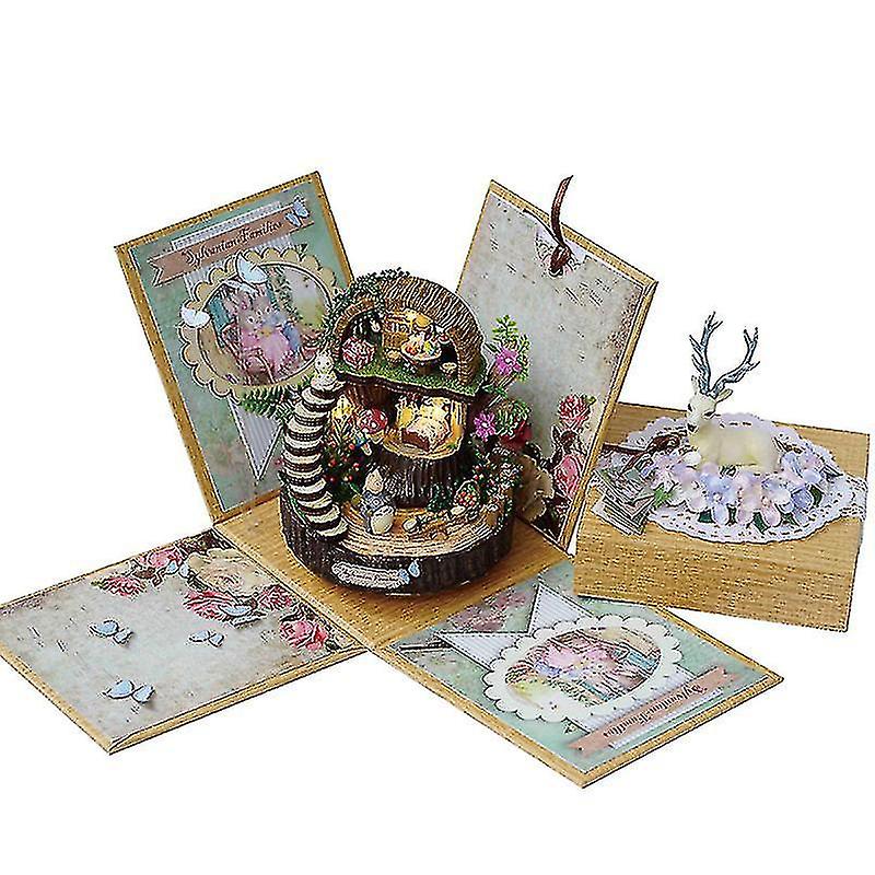 My neighbor totoro music box diy handmade led castle in the sky children toys birthday romantic gift