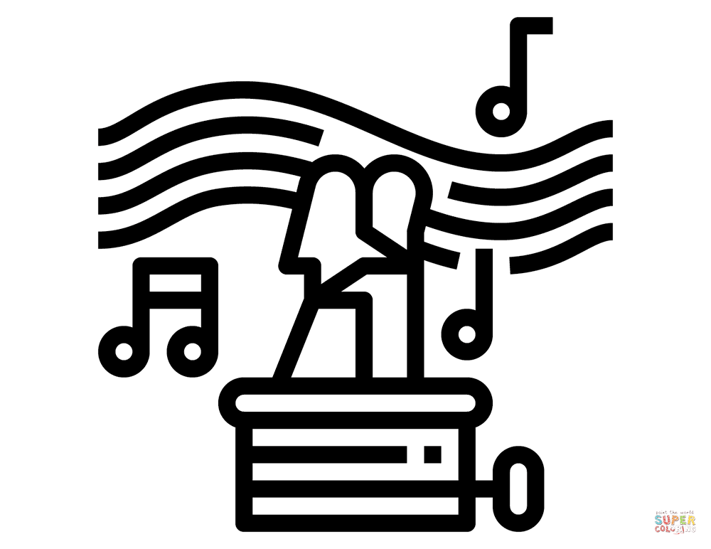 Valentines day music box coloring page free printable coloring pages