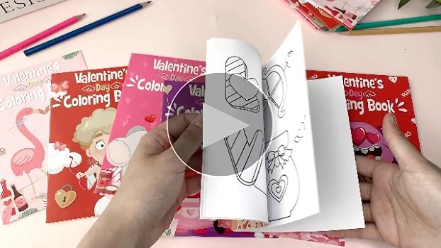 Pcs valentines day coloring book valentines gift coloring pages cupid coloring card heart elephant unicorn hand