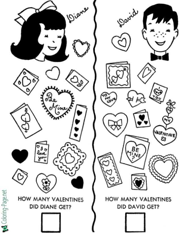 Valentines day coloring pages