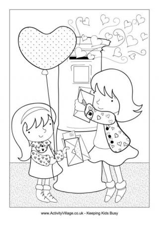Valentines day louring pages