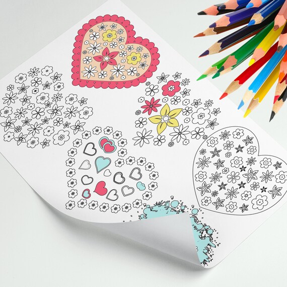Valentines day crafts for kids hearts coloring page for adults printable valentine day card activity for kids for valentine day party