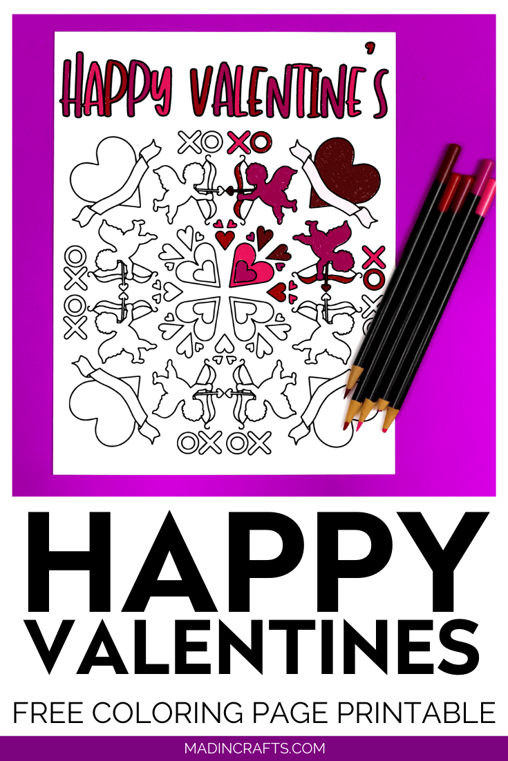 Free valentines day coloring page crafts mad in crafts