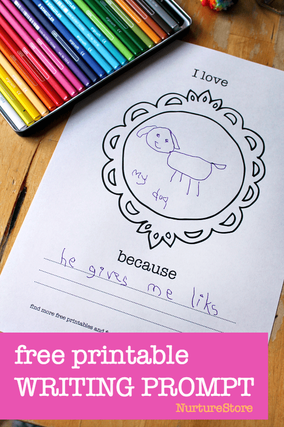 Valentines day writing prompt for children