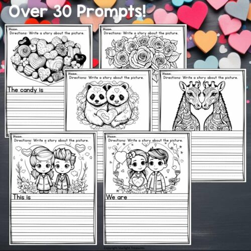 Valentines day writing prompts valentine picture writing with sentence starter made by teachers