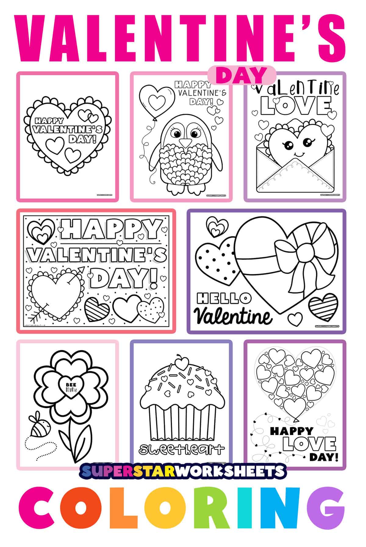 Valentines day coloring pages