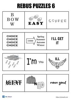 Free printable rebus puzzles with answers