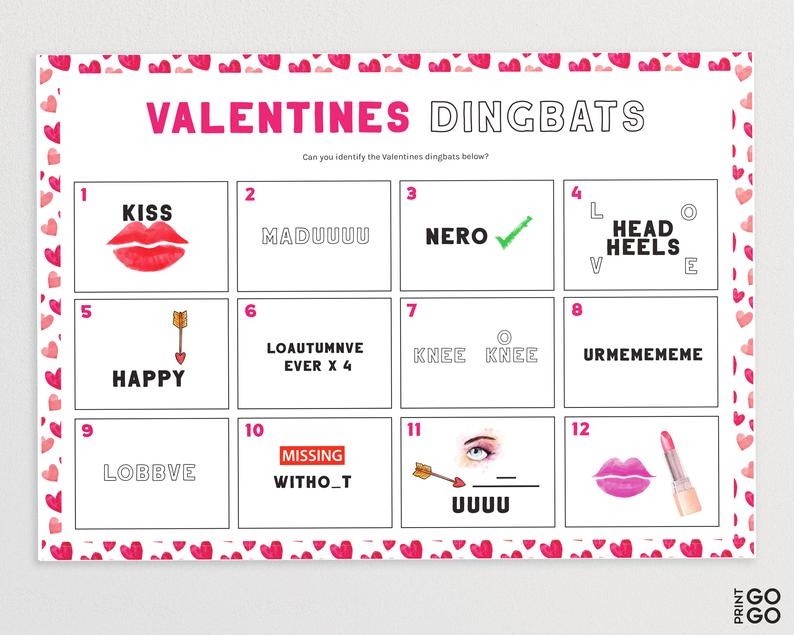 Valentines day puzzles can you correctly the phrases