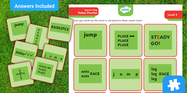 Sports day fun rebus puzzle rds