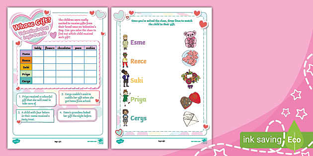 Whose gift valentines day logic puzzle ages