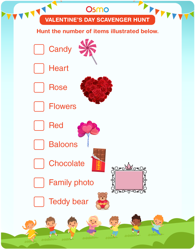 Valentines day scavenger hunt download free printables