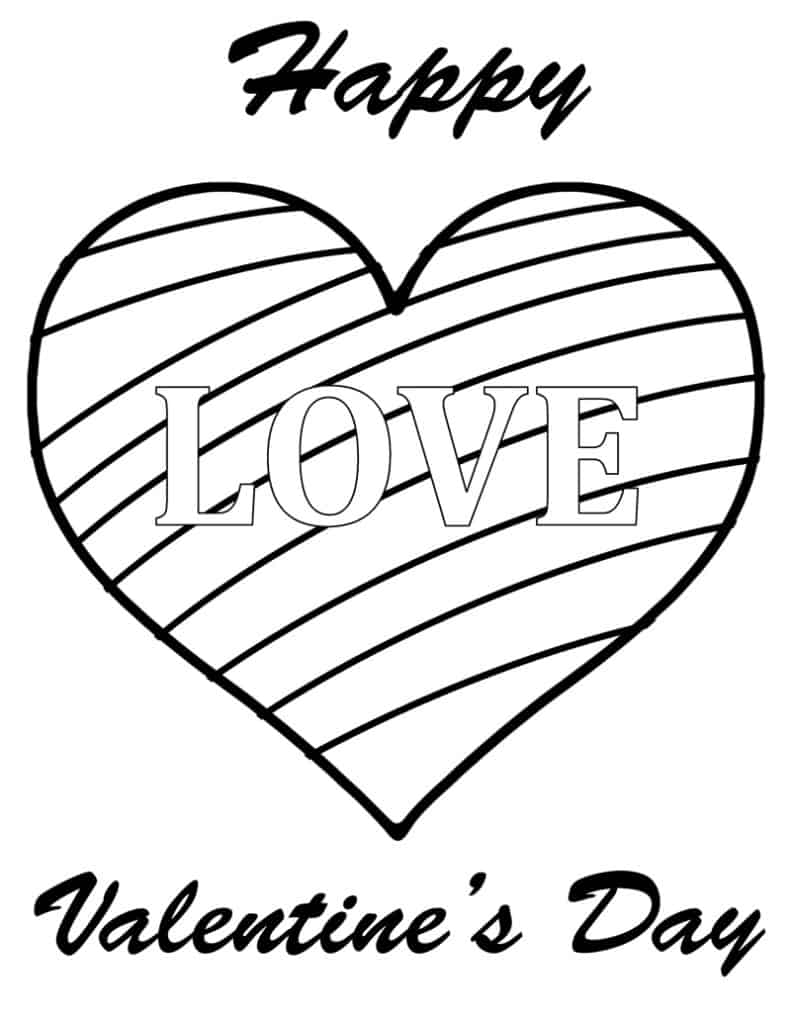 Valentines day coloring sheet