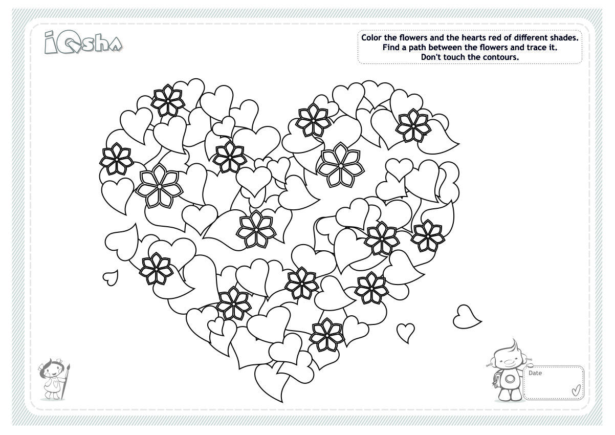 Printable valentine coloring pages