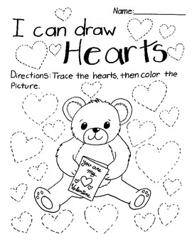 I can draw hearts tracing valentines day activity by stitches and scribbles