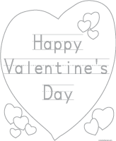 Valentine heart shape letter paper coloring sheet