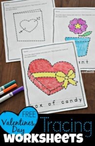 Ð valentines day tracing worksheets for preschoolers