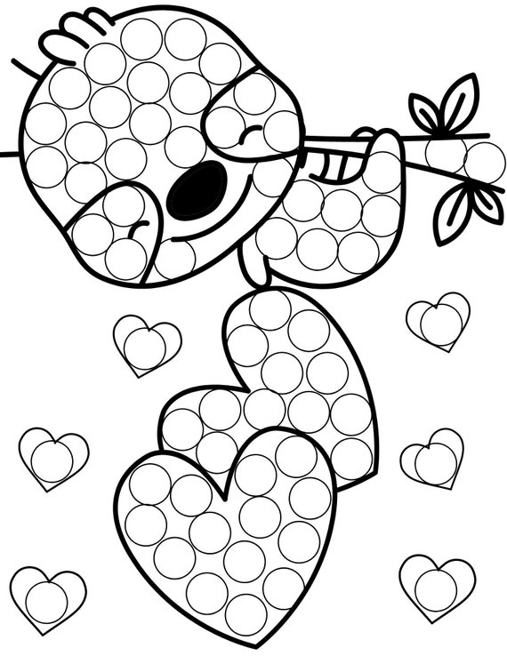 Valentines day dot marker coloring pages do a dot valentines painting valentines printable love coloring pages vday coloring vday print