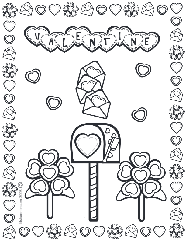 Gnome valentine coloring page