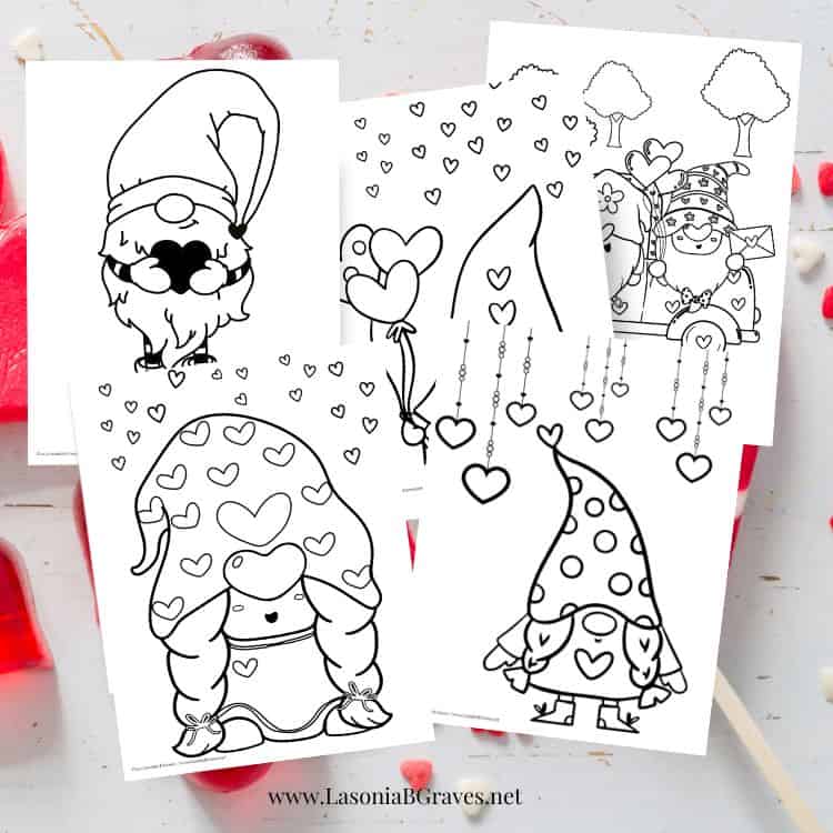 Free printable gnomes valentines coloring pages with bonus free valentines cards â lasonia b graves