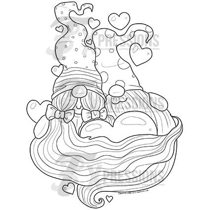 Valentine gnomes coloring shirt