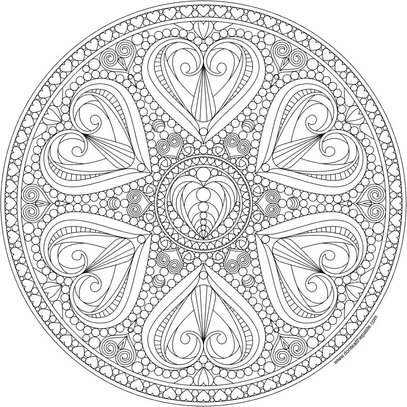 Dont eat the paste valentine mandala to color