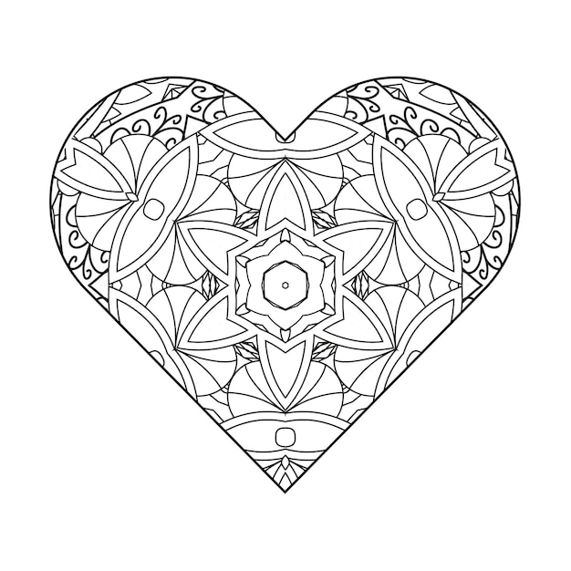 Premium vector heart coloring page valentines day coloring page adult coloring page coloring book for adults