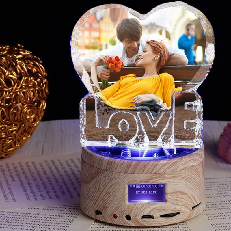 Lamp bluetooth custom crystal photo gifts valentines day valentines day gift music