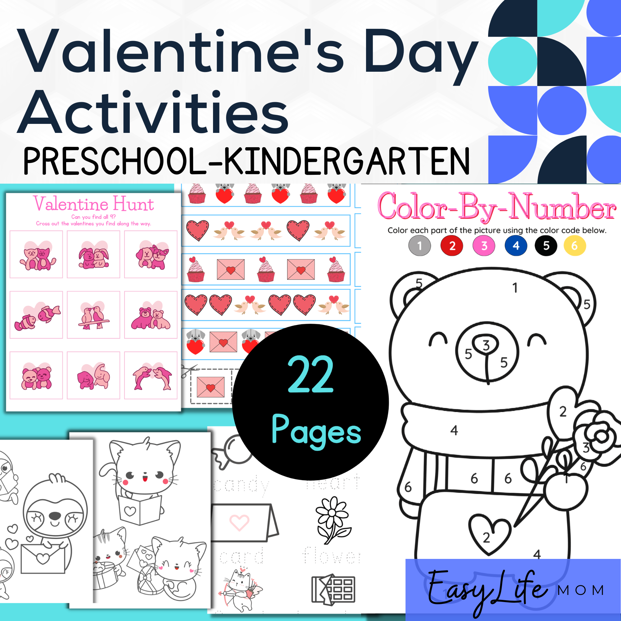 Preschool valentines day activity pack preschool prek worksheets homeschool printable valentines coloring