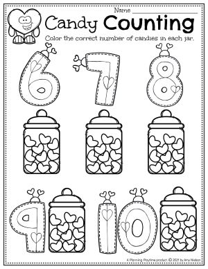 Valentine worksheets for preschool
