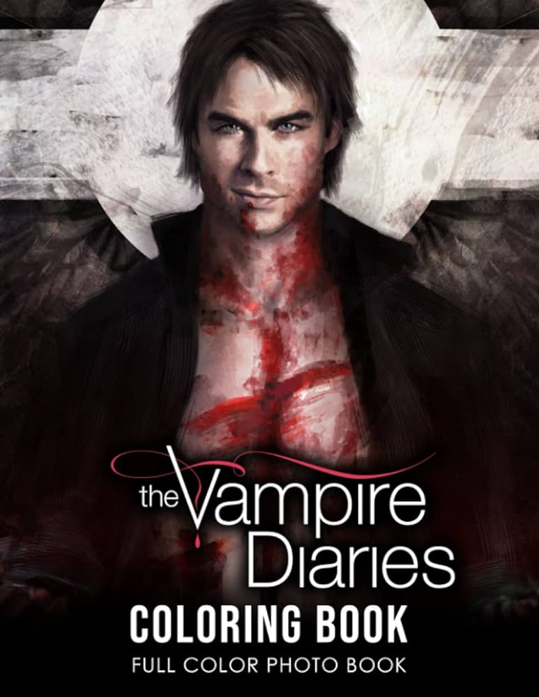 The vampire diaries coloring book teen drama tv series coloring book unique coloring pages x in both color and black line art creativity gift for adults kids patrick