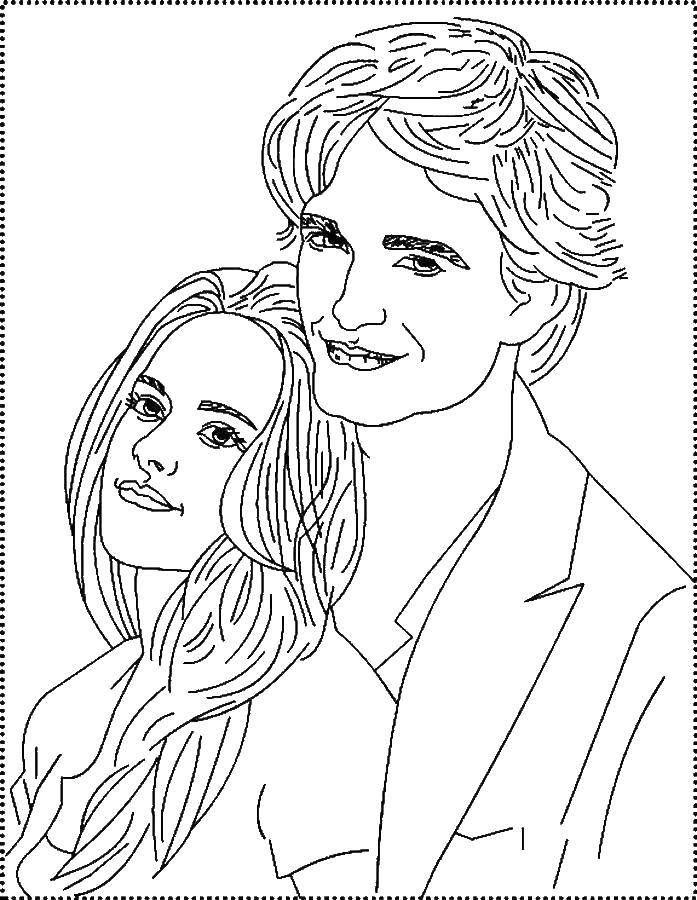 Online coloring pages bella coloring page bella and edward the characters from the movies