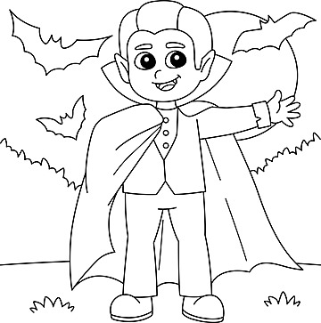 Vampire halloween coloring page isolated for kids coloring page graphic page vector halloween drawing ring drawing kid drawing png and vector with transparent background for free download