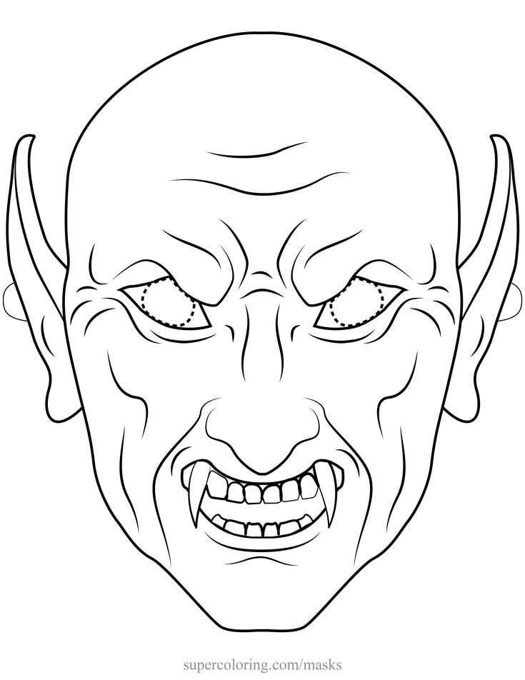Vampire vampire mask coloring pages funny easy drawings