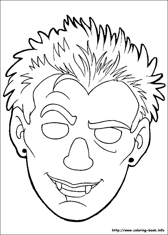 Halloween masks coloring picture