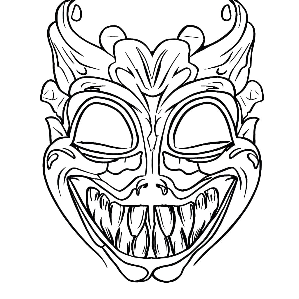Free drawing of halloween mask coloring page