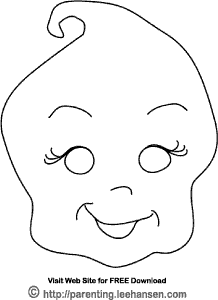 Halloween coloring activity page happy ghost mask craft