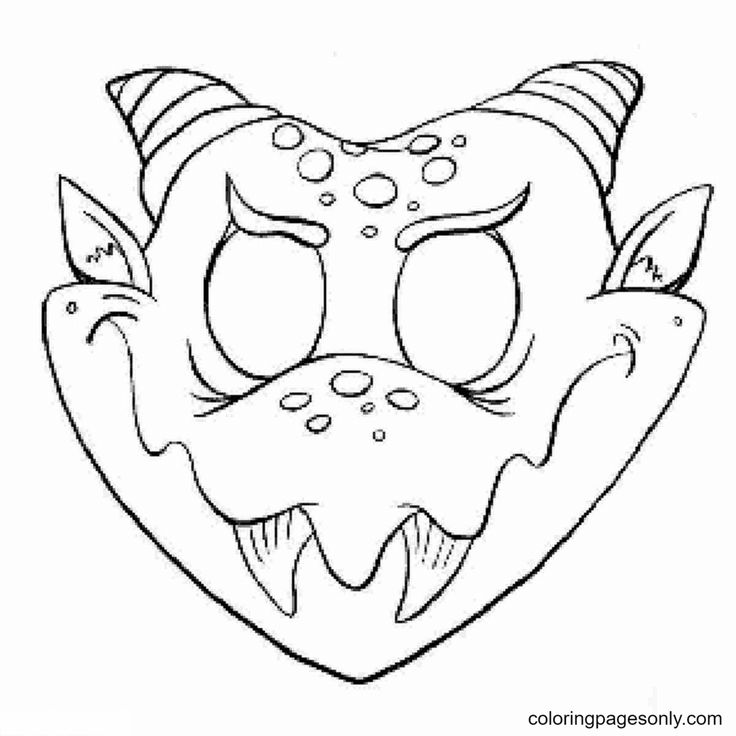 Halloween masks coloring pages