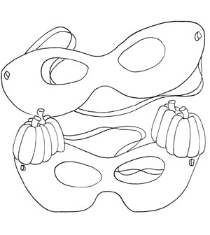 Halloween masquerade masks coloring page from