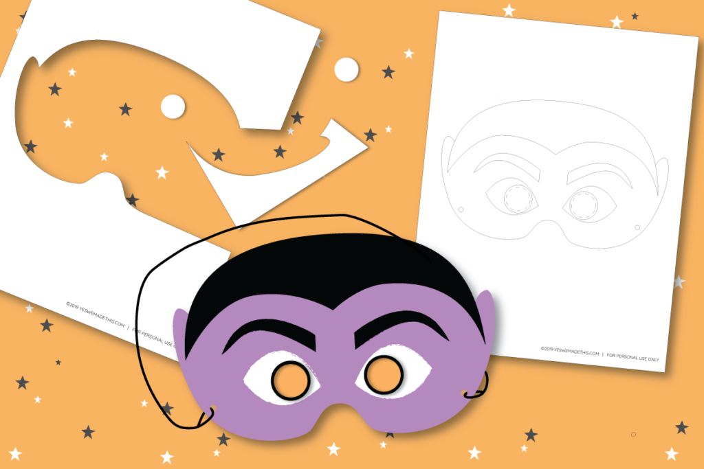 Diy kids halloween masks coloring template