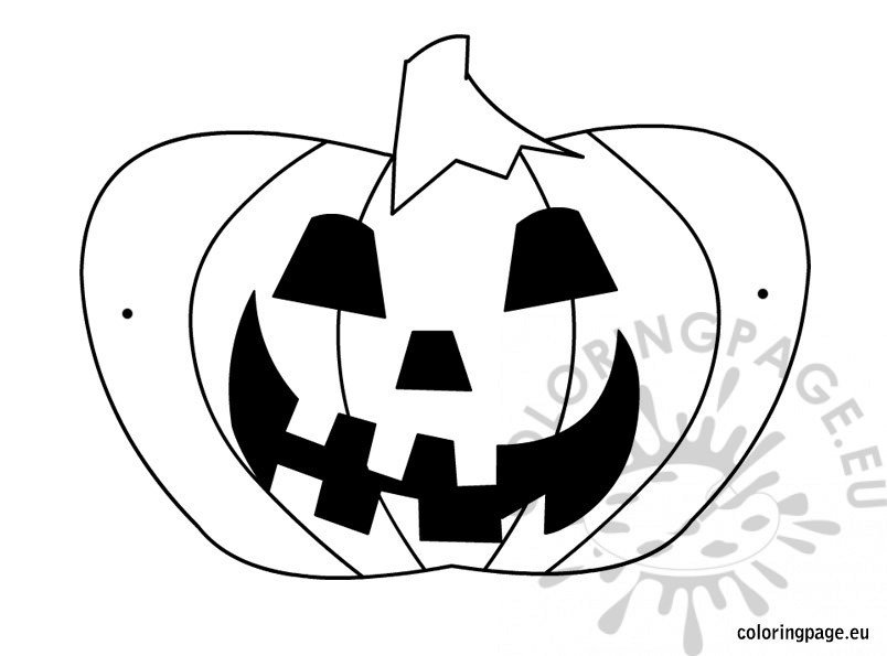 Printable pumpkin mask coloring page