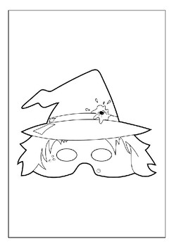 Printable halloween masks coloring pages