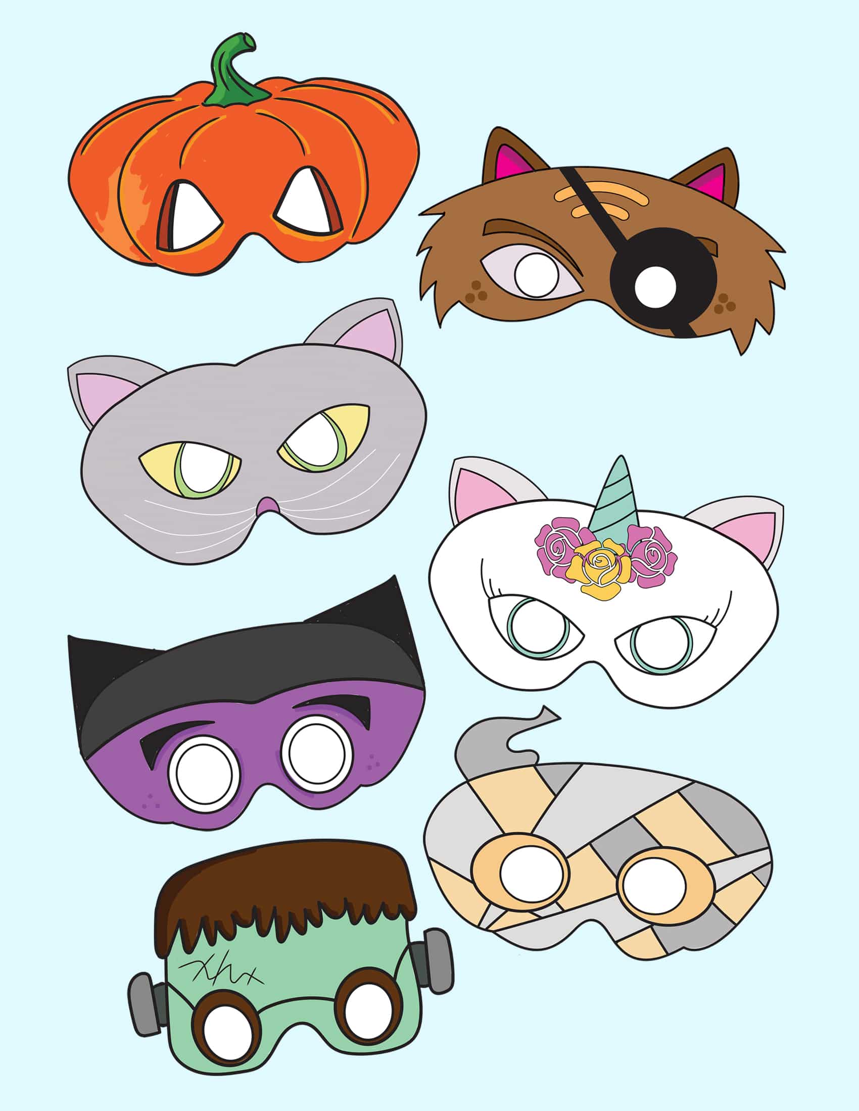 Printable halloween masks for kids