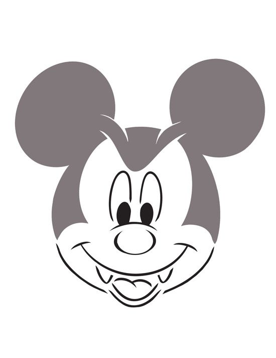 Spooky disney pumpkin carving vampire mickey stencil
