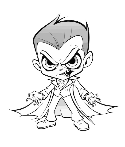 Premium vector vector halloween celebration coloring page illustration vampire coloring page