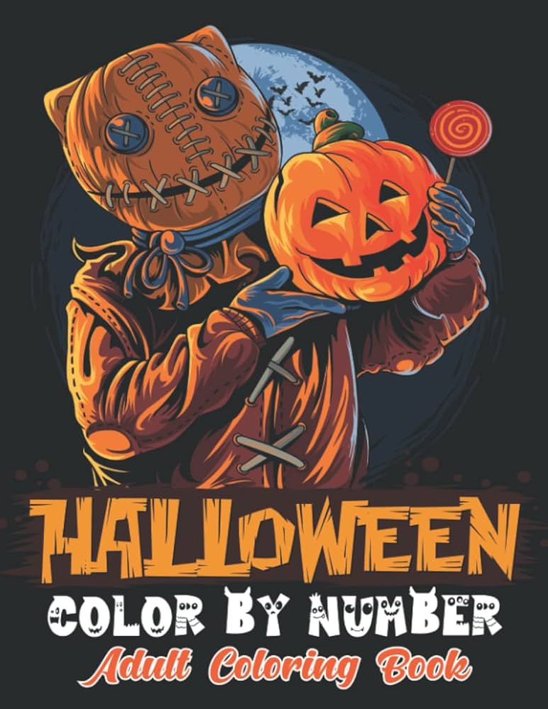 Halloween color by number adult coloring book horror color by number coloring pages for adult with vampires skeletons and spooky pumpkins publishing linda mendoza books