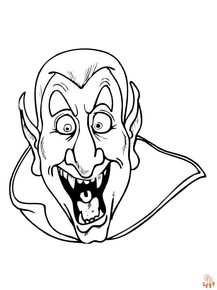 Vampire coloring pages free and printable for kids
